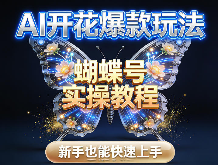 AI开花爆款玩法,蝴蝶号实操教程,新手也能快速上手-星辰网创 - 网创副业项目资源站