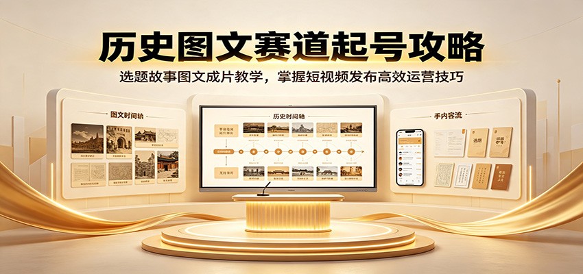 历史图文赛道起号攻略：选题故事图文成片教学，掌握短视频发布高效运营技巧 - 星辰网创 - 网创副业项目资源站-星辰网创 - 网创副业项目资源站