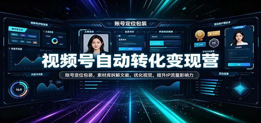 视频号自动转化变现营:账号定位包装,素材库拆解文案,优化视觉,提升IP流量影响力-星辰网创 - 网创副业项目资源站