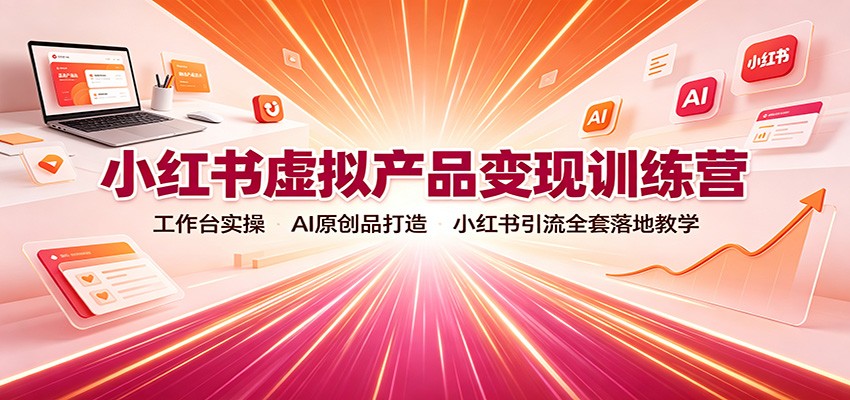 小红书虚拟产品变现训练营:工作台实操,AI原创品打造,小红书引流全套落地教学-星辰网创 - 网创副业项目资源站