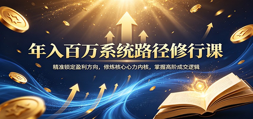 年入百万系统路径修行课:精准锁定盈利方向,修炼核心心力内核,掌握高阶成交逻辑-星辰网创 - 网创副业项目资源站