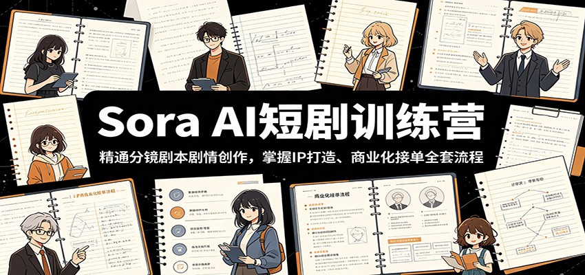 Sora AI短剧训练营：精通分镜剧本剧情创作，掌握IP打造、商业化接单全套流程-星辰网创 - 网创副业项目资源站