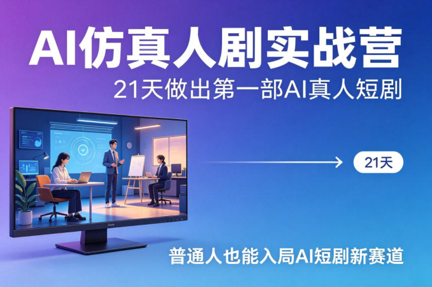 AI仿真人剧实战营，21天做出第一部AI真人短剧，普通人也能入局AI短剧新赛道（更新）-星辰网创 - 网创副业项目资源站