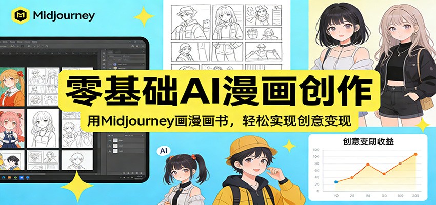 零基础AI漫画创作：用Midjourney画漫画书，轻松实现创意变现 - 星辰网创 - 网创副业项目资源站-星辰网创 - 网创副业项目资源站