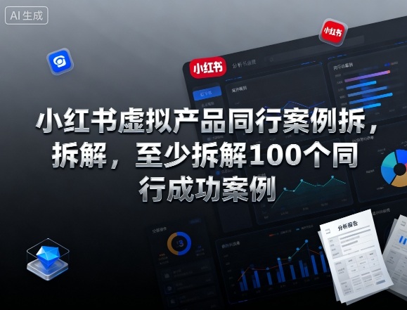 小红书虚拟产品同行案例拆解,至少拆解100个同行成功案例(完结)