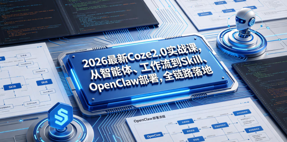 2026最新Coze2.0实战课,从智能体、工作流到Skill、OpenClaw部署,全链路落地-星辰网创 - 网创副业项目资源站