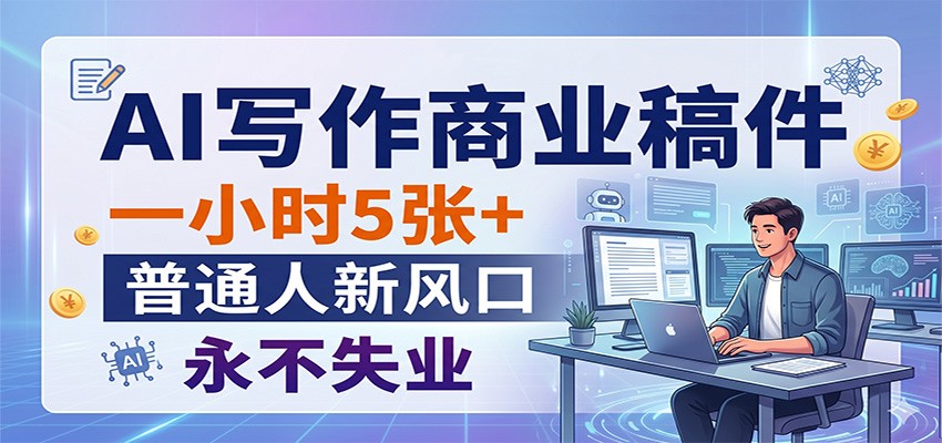 AI写作商业稿件,一小时5张+,普通人新风口,永不失业-星辰网创 - 网创副业项目资源站