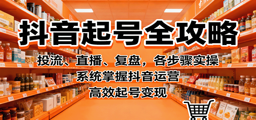 抖音起号全攻略，投流、直播、复盘，各步骤实操，系统掌握抖音运营，高效起号变现 - 星辰网创 - 网创副业项目资源站-星辰网创 - 网创副业项目资源站