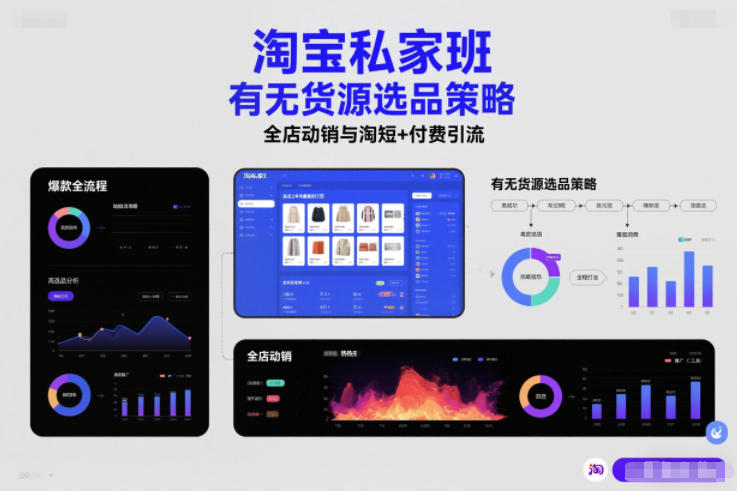 淘宝私家班，有无货源选品策略，高成功率爆款全流程打法，全店动销与淘短+付费引流（更新） - 星辰网创 - 网创副业项目资源站-星辰网创 - 网创副业项目资源站