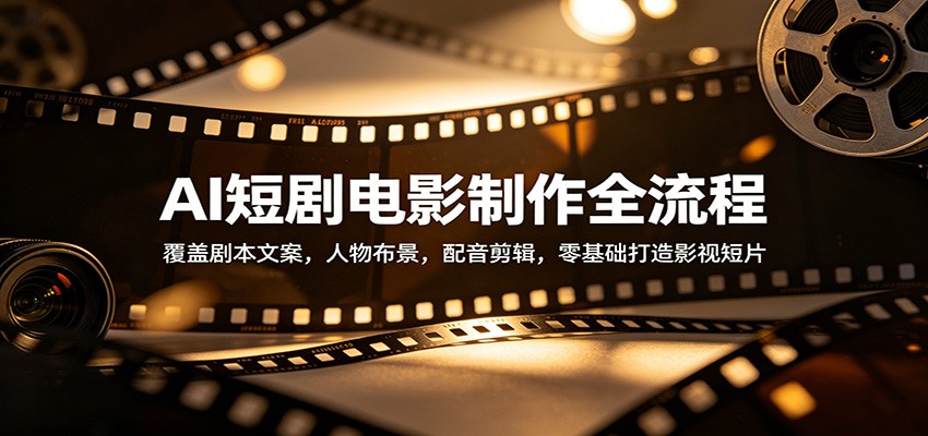 AI短剧电影制作全流程:覆盖剧本文案,人物布景,配音剪辑,零基础打造影视短片-星辰网创 - 网创副业项目资源站