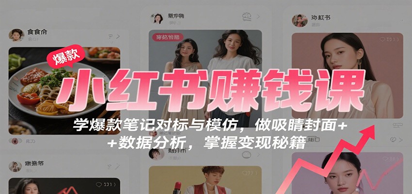 小红书赚钱课：学爆款笔记对标与模仿，做吸睛封面 + 数据分析，掌握变现秘籍 - 星辰网创 - 网创副业项目资源站-星辰网创 - 网创副业项目资源站