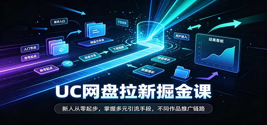 UC网盘拉新掘金课:新人从零起步,掌握多元引流手段,不同作品推广链路-星辰网创 - 网创副业项目资源站