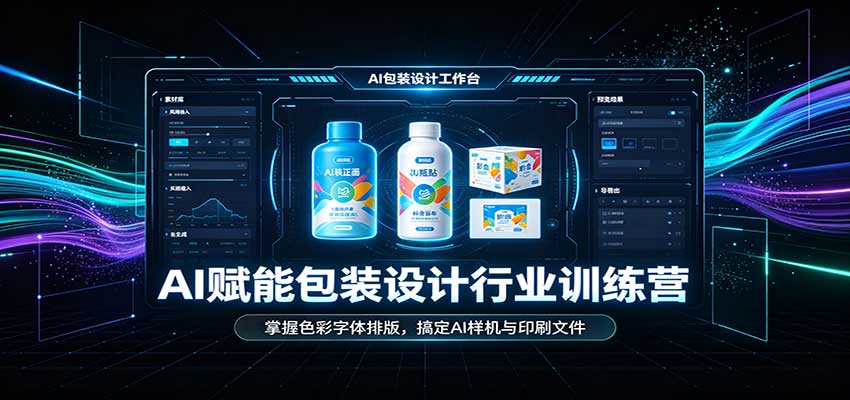 AI赋能包装设计行业训练营：掌握色彩字体排版，搞定AI样机与印刷文件-星辰网创 - 网创副业项目资源站