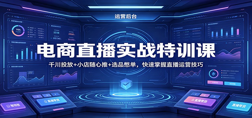 电商直播实战特训课:千川投放+小店随心推+选品憋单,快速掌握直播运营技巧-星辰网创 - 网创副业项目资源站