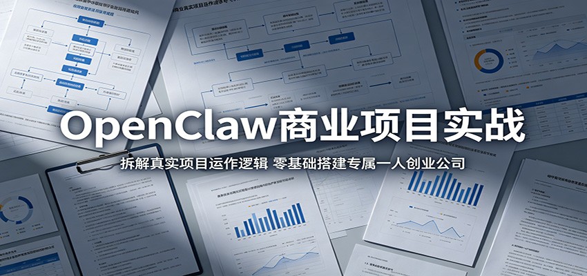 OpenClaw商业项目实战：拆解真实项目运作逻辑，零基础搭建专属一人创业公司 - 星辰网创 - 网创副业项目资源站-星辰网创 - 网创副业项目资源站