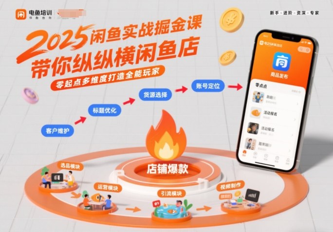 2025闲鱼实战掘金课，带你纵横闲鱼店，零起点多维度打造全能玩家 - 星辰网创 - 网创副业项目资源站-星辰网创 - 网创副业项目资源站
