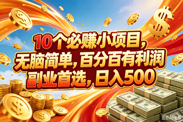 （18918期）10个必赚的小项目，百分百赚元子，无脑简单，副业首选，日入500+-星辰网创 - 网创副业项目资源站