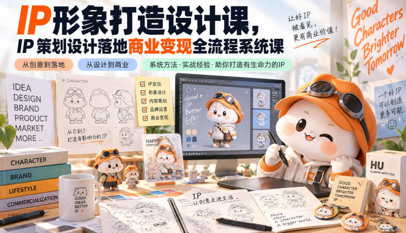 IP形象打造设计课，IP策划设计落地商业变现全流程系统课-星辰网创 - 网创副业项目资源站