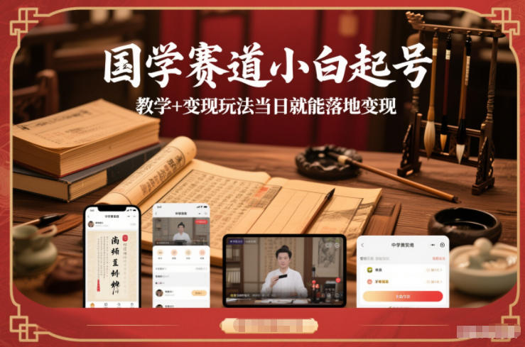 国学赛道小白起号教学+变现玩法当日就能落地变现-星辰网创 - 网创副业项目资源站