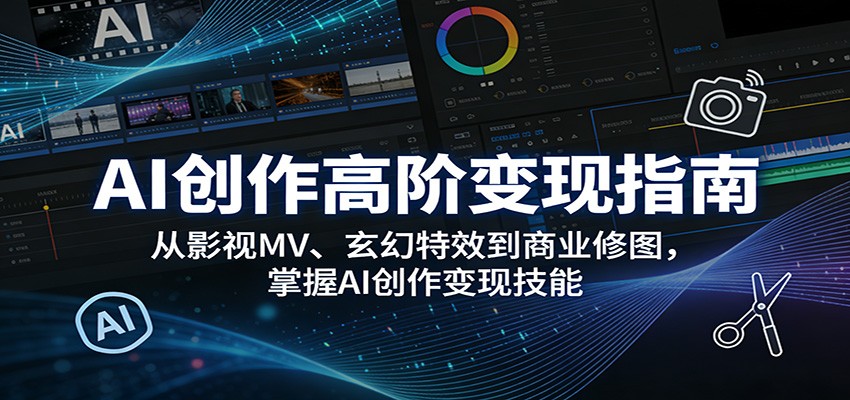 AI创作高阶变现指南：从影视MV、玄幻特效到商业修图，掌握AI创作变现技能 - 星辰网创 - 网创副业项目资源站-星辰网创 - 网创副业项目资源站