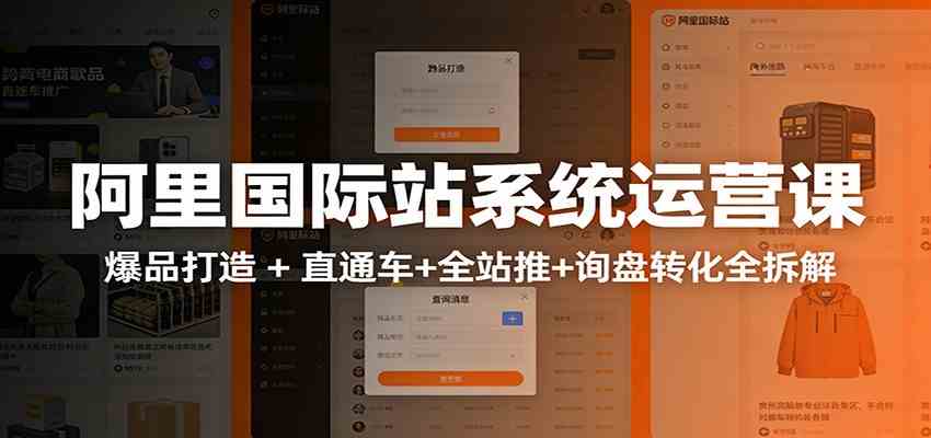 阿里国际站运营实战课:从店铺布局到TOP10旺铺,数据化运营,推广全攻略-星辰网创 - 网创副业项目资源站