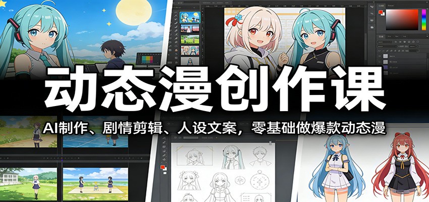 动态漫创作课：AI制作、剧情剪辑、人设文案，零基础做爆款动态漫 - 星辰网创 - 网创副业项目资源站-星辰网创 - 网创副业项目资源站