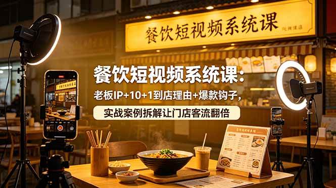 (18712期)餐饮短视频系统课:老板IP+10+1到店理由+爆款钩子,实战案例拆解让门店客流翻倍-星辰网创 - 网创副业项目资源站