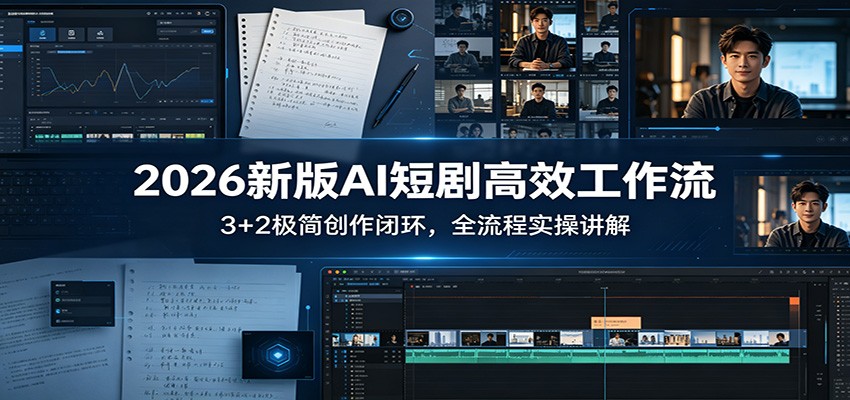 2026新版AI短剧高效工作流：3+2极简创作闭环，全流程实操讲解 - 星辰网创 - 网创副业项目资源站-星辰网创 - 网创副业项目资源站