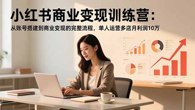 小红书商业变现训练营：从账号搭建到商业变现的完整流程，单人运营多店月利润10万 - 星辰网创 - 网创副业项目资源站-星辰网创 - 网创副业项目资源站