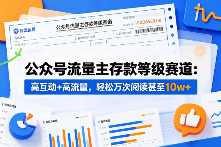 公众号流量主之存款等级赛道，高互动+高流量，轻松达到万次阅读，甚至10w+ - 星辰网创 - 网创副业项目资源站-星辰网创 - 网创副业项目资源站