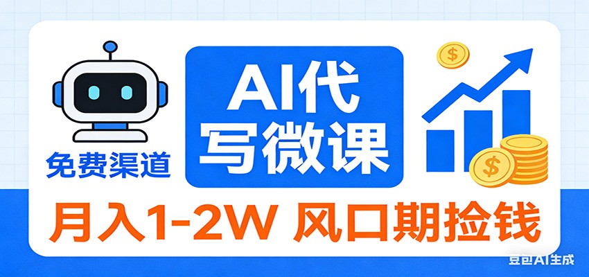 2026告别打工！AI 代写微课，提供免费渠道，月入 1-2W 风口期捡钱 - 星辰网创 - 网创副业项目资源站-星辰网创 - 网创副业项目资源站