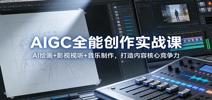 AIGC全能创作实战课：AI绘画+影视视听+音乐制作，打造内容核心竞争力 - 星辰网创 - 网创副业项目资源站-星辰网创 - 网创副业项目资源站