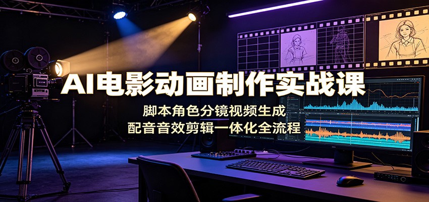 AI电影动画制作实战课:脚本角色分镜视频生成,配音音效剪辑一体化全流程-星辰网创 - 网创副业项目资源站