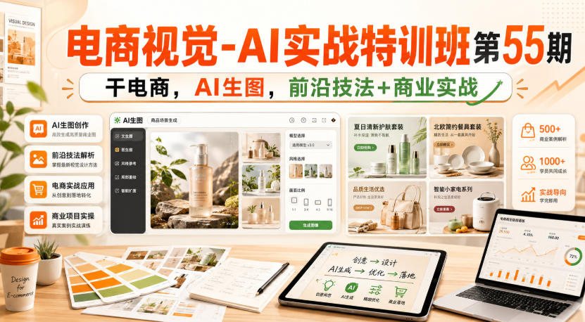 电商视觉-AI实战特训班第55期,干电商,AI生图,前沿技法+商业实战-星辰网创 - 网创副业项目资源站