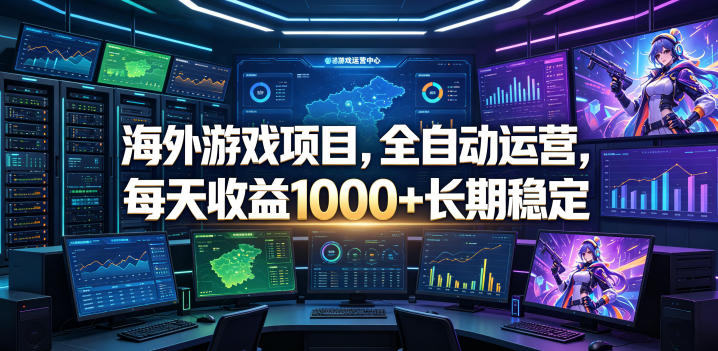 海外游戏项目,全自动运营,每天收益1000+长期稳定【揭秘】-星辰网创 - 网创副业项目资源站