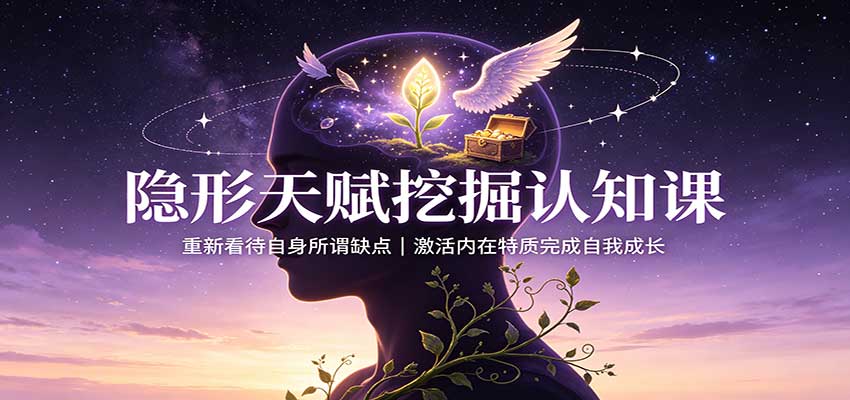 隐形天赋挖掘认知课:重新看待自身所谓缺点,激活内在特质完成自我成长-星辰网创 - 网创副业项目资源站
