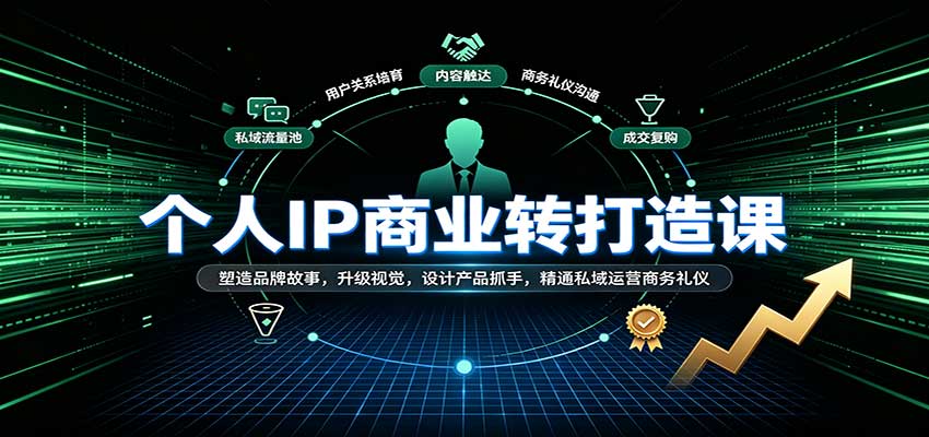 个人IP商业打造课:塑造品牌故事,升级视觉,设计产品抓手,精通私域运营商务礼仪-星辰网创 - 网创副业项目资源站