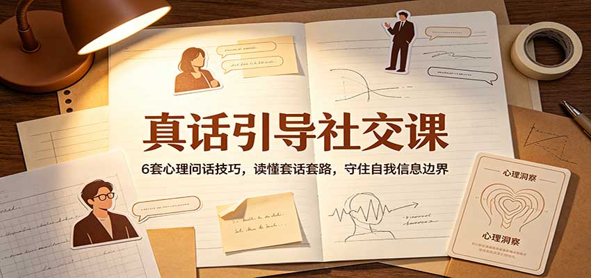 真话引导社交课:6套心理问话技巧,读懂套话套路,守住自我信息边界-星辰网创 - 网创副业项目资源站