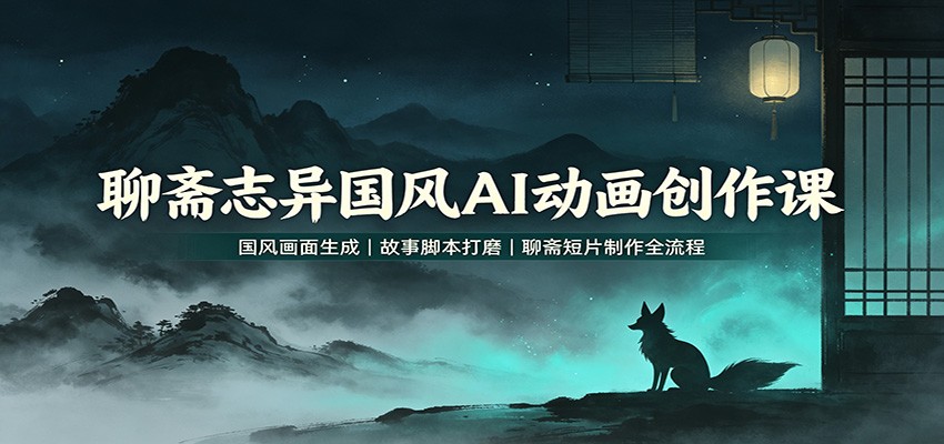 聊斋志异国风AI动画创作课：国风画面生成，故事脚本打磨，聊斋短片制作全流程 - 星辰网创 - 网创副业项目资源站-星辰网创 - 网创副业项目资源站