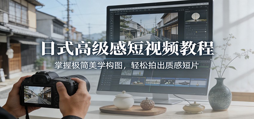 日式高级感短视频教程：掌握极简美学构图，轻松拍出质感短片 - 星辰网创 - 网创副业项目资源站-星辰网创 - 网创副业项目资源站