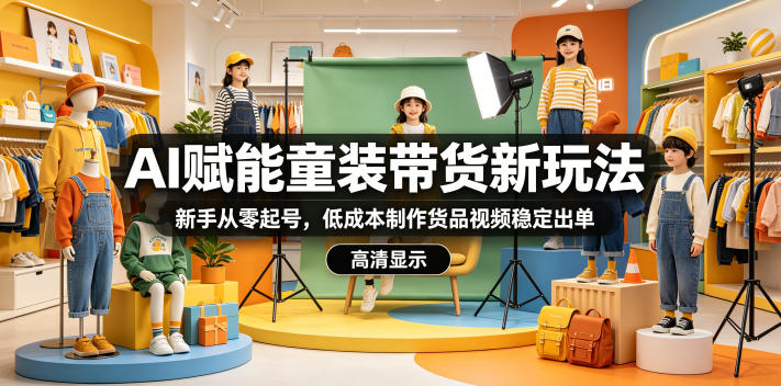 AI赋能童装带货新玩法,新手从零起号,低成本制作货品视频稳定出单-星辰网创 - 网创副业项目资源站