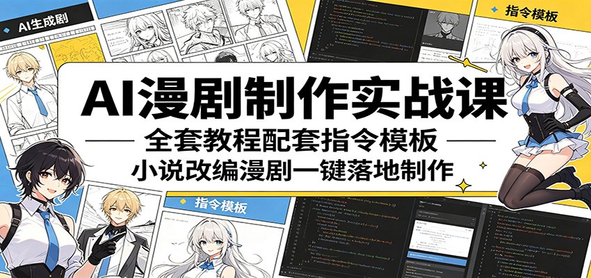 AI漫剧制作实战课:全套教程配套指令模板,小说改编漫剧一键落地制作-星辰网创 - 网创副业项目资源站