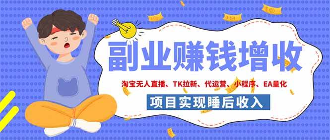 （19654期）2026年多个真实落地副业项目，手把手带你搭建被动收入管道（淘宝无人直播、海外TK拉新… - 星辰网创 - 网创副业项目资源站-星辰网创 - 网创副业项目资源站