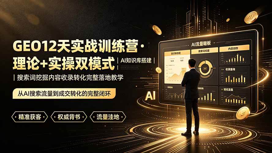 (19277期)GEO12天实战训练营·理论+实操双模式|AI知识库搭建|搜索词挖掘内容收录转化完整落地教学-星辰网创 - 网创副业项目资源站