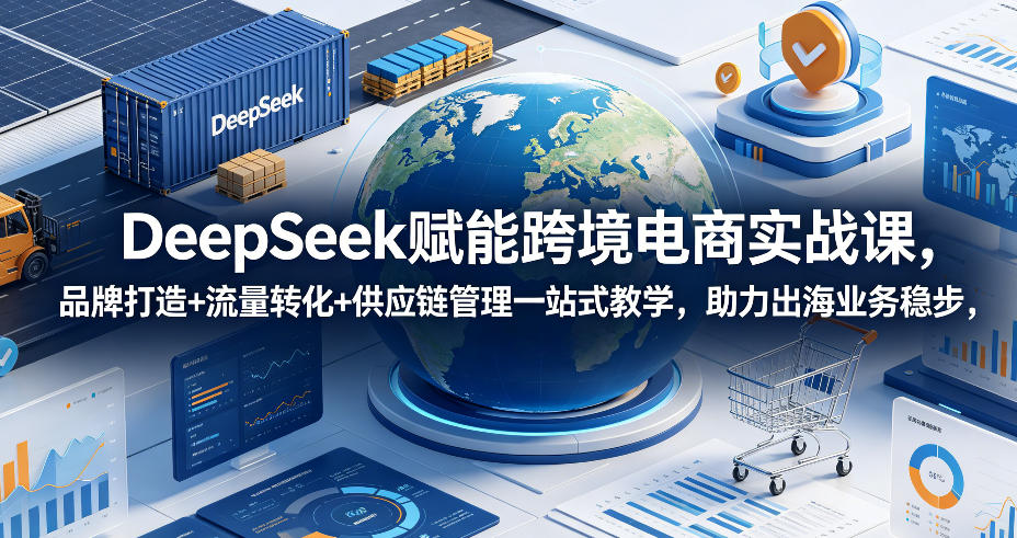 DeepSeek赋能跨境电商实战课,品牌打造+流量转化+供应链管理一站式教学,助力出海业务稳步发展-星辰网创 - 网创副业项目资源站