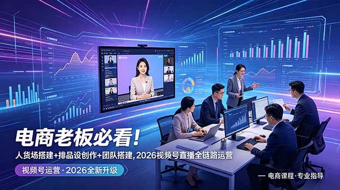 （18845期）电商老板必看！人货场搭建+排品设计+素材创作+团队搭建，2026视频号直播全链路运营 - 星辰网创 - 网创副业项目资源站-星辰网创 - 网创副业项目资源站