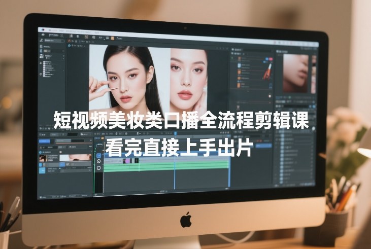 短视频美妆类口播全流程剪辑课,看完直接上手出片