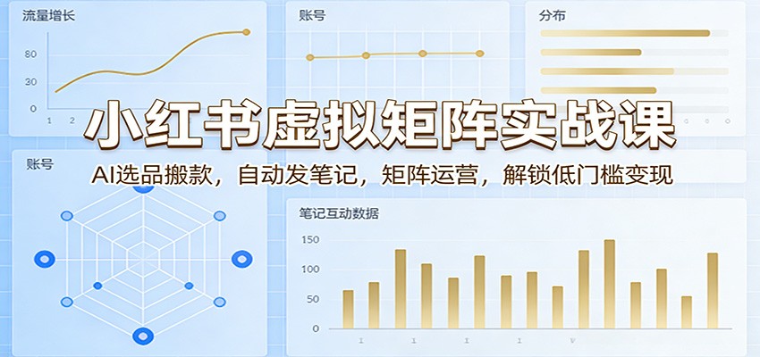 小红书虚拟矩阵实战课：AI选品搬款，自动发笔记，矩阵运营，解锁低门槛变现 - 星辰网创 - 网创副业项目资源站-星辰网创 - 网创副业项目资源站