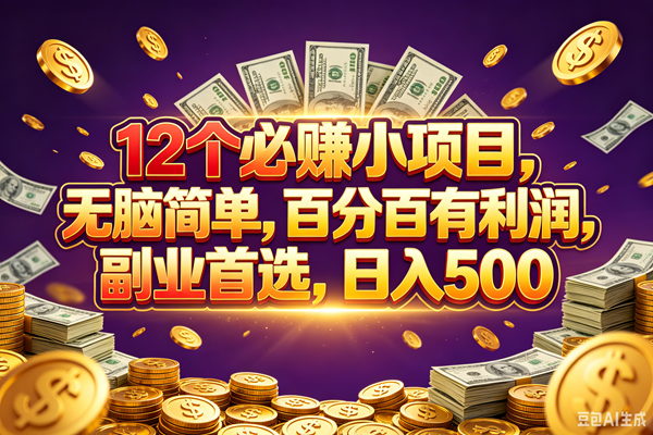 (18976期)12个必赚的小项目,百分百赚元子,无脑简单,副业首选,日入500+ (18976期)12个必赚的小项目,百分百赚元子,无脑简单,副业首选,日入500+