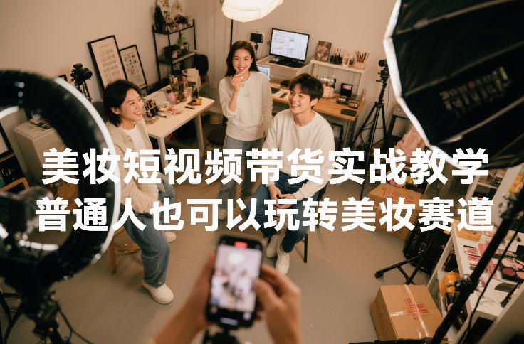 美妆短视频带货实战教学,普通人也可以玩转美妆赛道-星辰网创 - 网创副业项目资源站